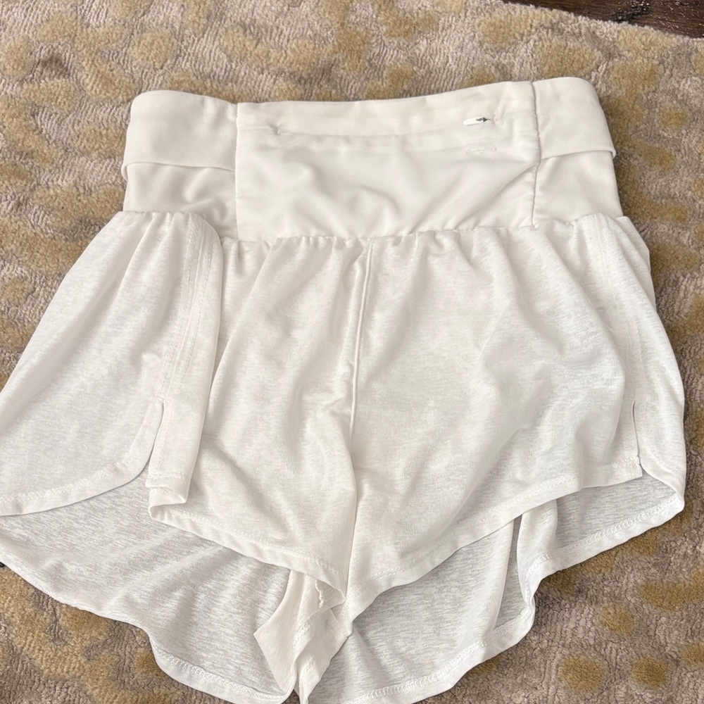 Women's White High-Waisted Shorts